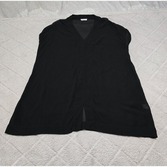 Lacausa Women's Black Sheer V-Neck Tunic Style Size M 100% Viscose Lightweight - Picture 8 of 10